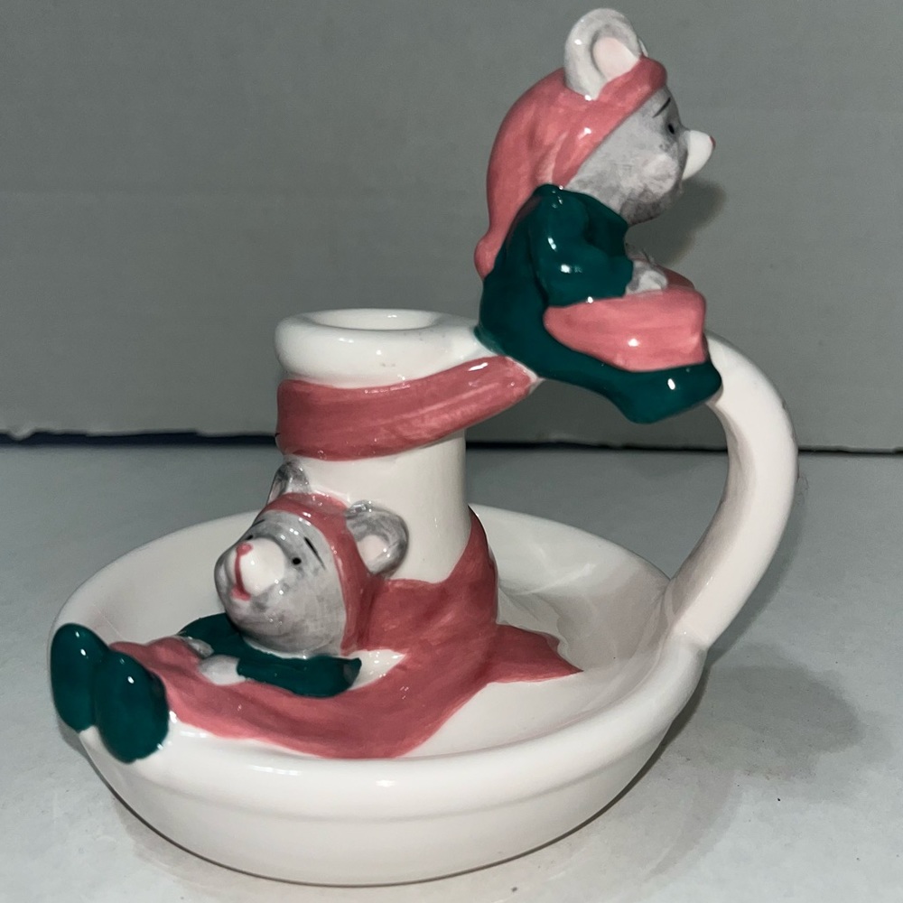 Applause A‎ Pair of Mice Ceramic Candlestick